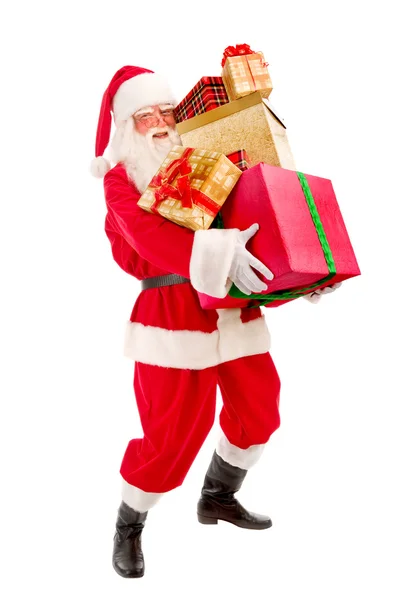 Santa Claus bracht alot van Kerst presenteert — Stockfoto