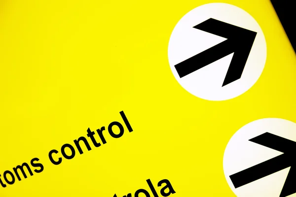 Sign Pointing to Passport Control Area — Stock Photo, Image