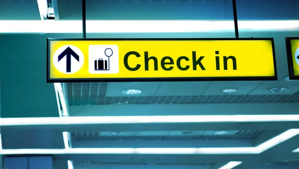 Зона регистрации в аэропорту , — стоковое фото