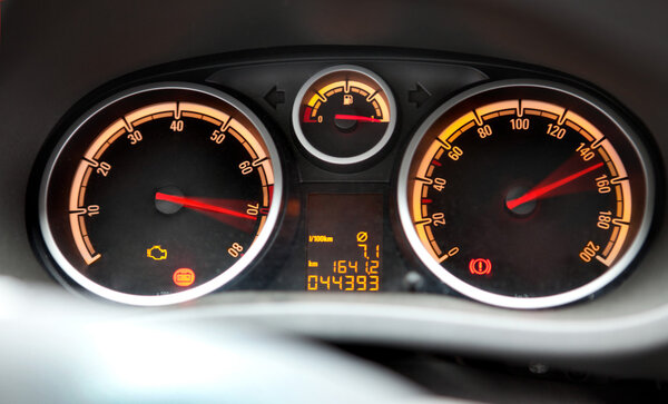 Car Instrument Panel Close Up