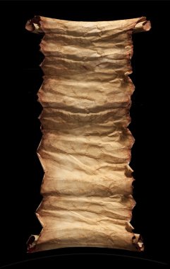 Beyaz bir arka plan üzerinde izole eski yırtık kağıt kaydırma