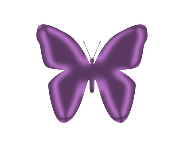Mariposa Púrpura Abstracto Aislado Sobre Fondo Blanco — Foto de Stock