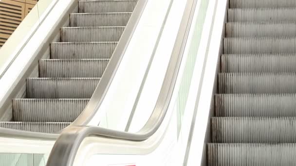 People  on escalator stairway — Stock Video