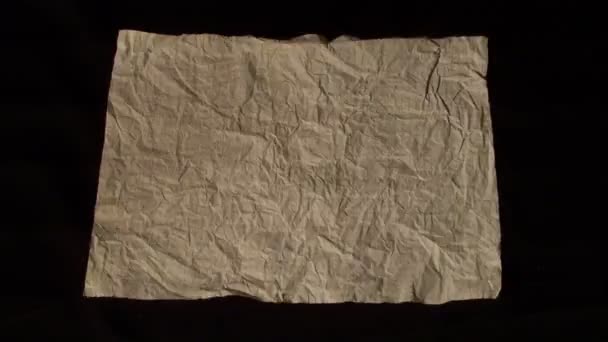 Old  crinkled paper — Stock video