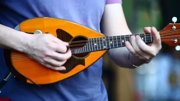 Mandolin player at concert — Stock Video