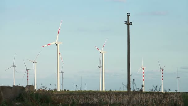 Rüzgar enerjisi türbinleri — Stok video