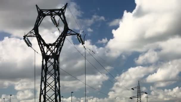 Hight electrical tower — Stock Video