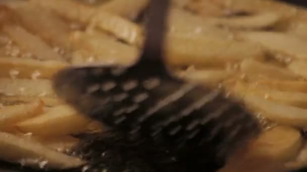 Franse frietjes koken — Stockvideo
