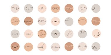 Sosyal medya hikayeleri için kapak simgeleri. Şekil ve vignette içeren soyut koleksiyon arkaplanı