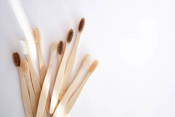 Zero Waste Bamboo Toothbrush White Background High Quality Photo — Stock Photo, Image