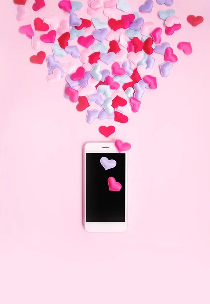 Вертикальные Романтические Темы Мобильных Обоев Знамя Дня Святого Валентина 2021 — стоковое фото