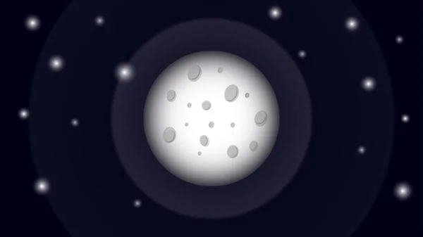 Luna Unico Satellite Del Nostro Pianeta — Vettoriale Stock