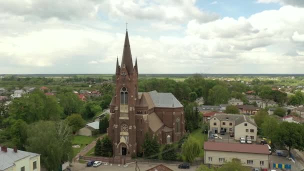 天主教教堂 大教堂和鸟类 — 图库视频影像