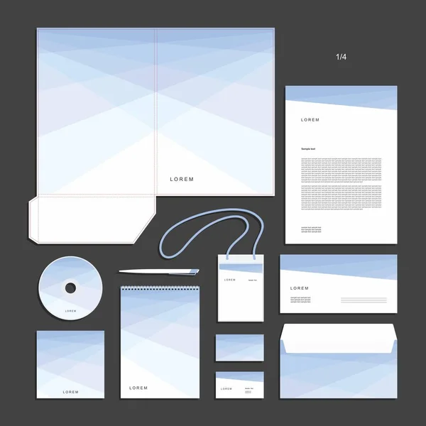 Abstracte Geometrische Huisstijl Kantoorbenodigdheden Klaar Creatief Ontwerp Vectorbeelden