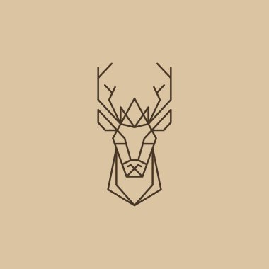 Sanat tarzında soyut vektör geyiği işareti.