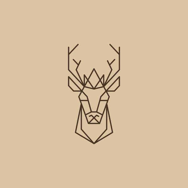 Abstract Vector Deer Sign Line Art Style — Stock Vector