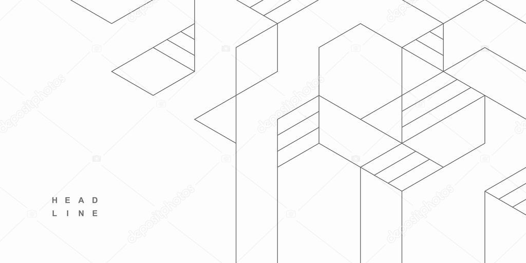 Abstract geometric technological background. Vector creative design.