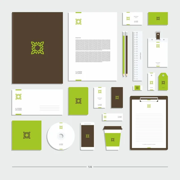 抽象的な企業アイデンティティ 文房具セット 創造的なデザイン — ストックベクタ