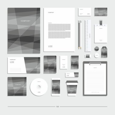 Soyut geometrik kurumsal kimlik. Kırtasiye seti. Yaratıcı grafik tasarımı.