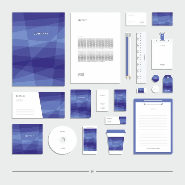 抽象幾何学的な企業アイデンティティ 文房具セット 創造的なグラフィックデザイン — ストックベクタ