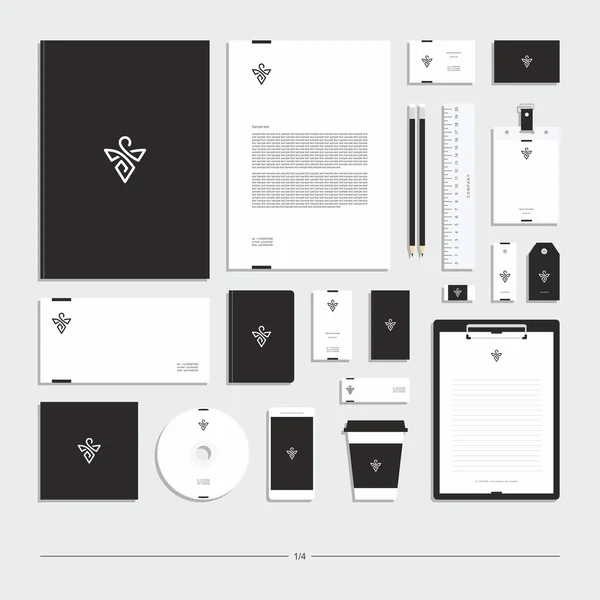 抽象的な企業アイデンティティ 文房具セット 創造的なグラフィックデザイン — ストックベクタ