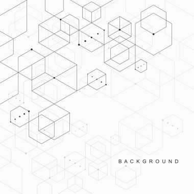 Soyut geometrik teknolojik arka plan. Vektör yaratıcı tasarımı.