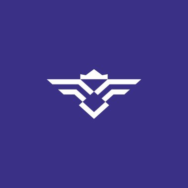 Soyut geometrik kuş işareti. Vektör grafik kuş sembolü.