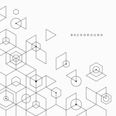 Soyut geometrik teknolojik arka plan. Vektör yaratıcı tasarımı.