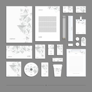Soyut geometrik kurumsal kimlik. Kırtasiye seti. Yaratıcı grafik tasarımı.