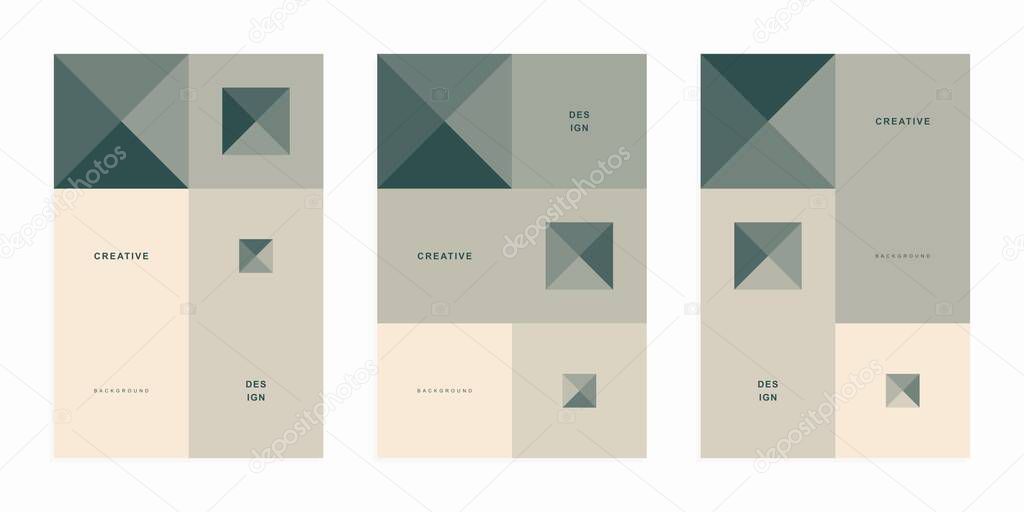 Abstract geometric company brochure. Corporate identity flyer. Vector set business presentation.