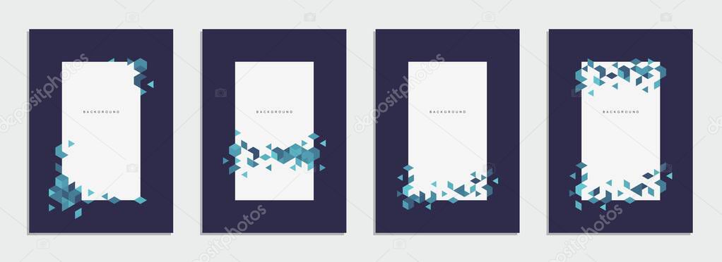 Abstract geometric company brochure. Technological background. Corporate identity flyer. Vector set business presentation.