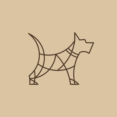 Soyut vektör köpek işareti. Grafiksel sembol.