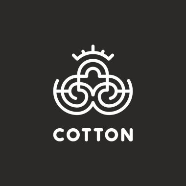 Soyut vektör pamuk işareti. Grafiksel sembol.