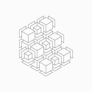 Soyut geometrik teknolojik arka plan. Vektör yaratıcı tasarımı.