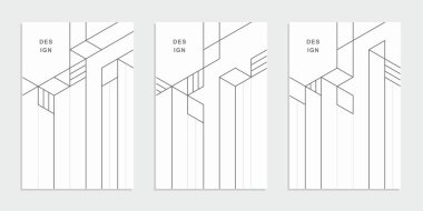 Soyut geometrik teknoloji şirketinin broşürü. Şirket kimlik ilanı. Vektör ayarlı iş sunumu.