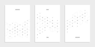 Soyut geometrik teknoloji şirketinin broşürü. Şirket kimlik ilanı. Vektör ayarlı iş sunumu.