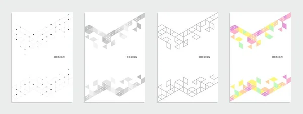 Opuscolo Geometrico Astratto Dell Azienda Tecnologica Volantino Identità Aziendale Presentazione — Vettoriale Stock