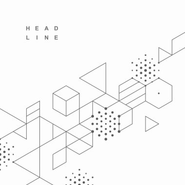 Soyut geometrik teknolojik arka plan. Vektör yaratıcı tasarımı.