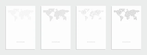 Brochura Geométrica Abstrata Mapa Mundo Tecnológico Folheto Identidade Corporativa Conjunto —  Vetores de Stock