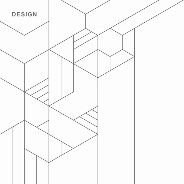 Streszczenie Geometrycznego Kontekstu Technologicznego Budowa Architektoniczna Wektorowy Projekt Kreatywny — Wektor stockowy