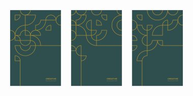 Soyut geometrik teknoloji şirketinin broşürü. Şirket kimlik ilanı. Vektör ayarlı iş sunumu.