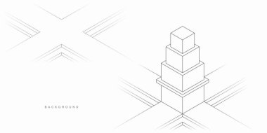 Soyut mimari yapı. Geometrik teknolojik arkaplan.