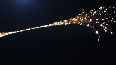 Soyut arkaplan, parlak parçacıklar, altın tren.