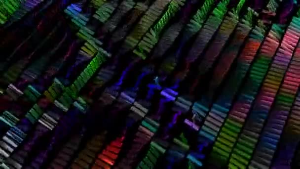 Des plaques colorées tourbillonnent dans le vent. Fond 3d. Animation en boucle. — Video