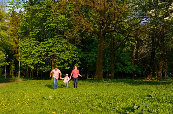 Taze hava yürüyüş aile oyunları — Stok fotoğraf