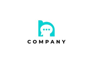 n harfinin mesaj sembolü sohbet baloncuğu logosu