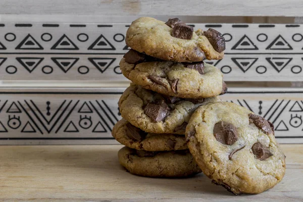 Alguns Cookies Caseiros Chocolate — Fotografia de Stock