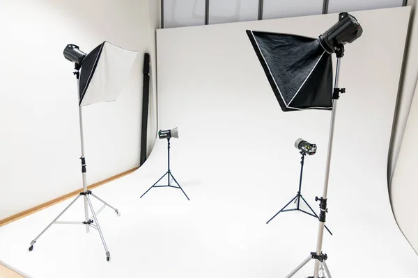 White background photography study with some spotlights