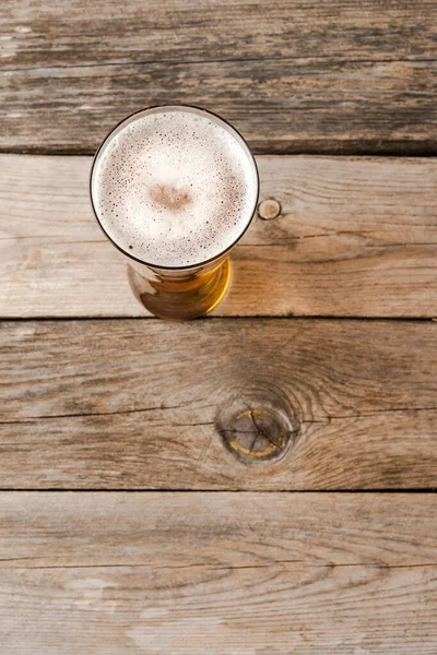 Beer Glass Wooden Table Close — Stock Photo, Image