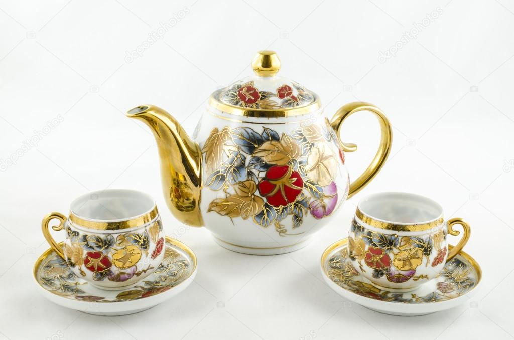 Antique porcelain tea and coffee set.